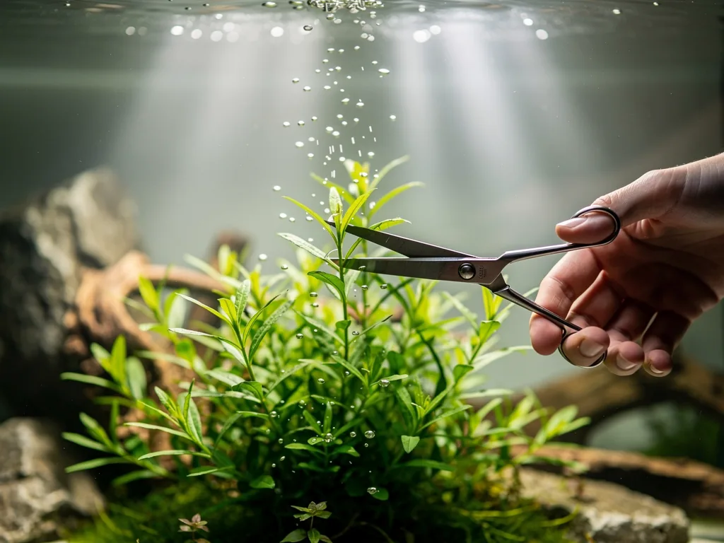 Grundlagen der Aquarienpflanzenpflege Gesunde Aquarienpflanzen im Aquarium mit ausreichend Licht und Sauerstoffversorgung
