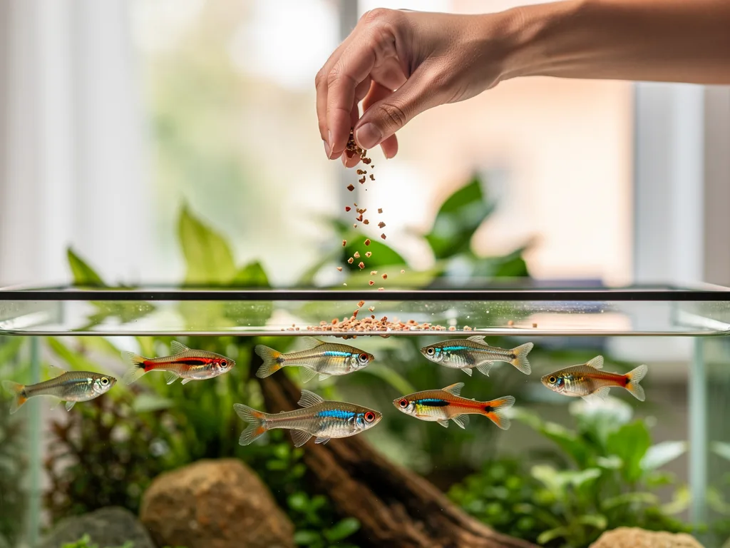 Aquarium Futter richtig auswählen und die passende Menge bestimmen Illustration zum Thema Aquarium futter