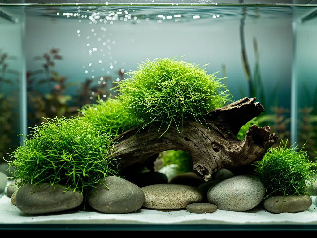 Wie Aquarium Moos für naturnahe und stilvolle Aquascapes sorgt Illustration zum Thema Aquarium Moos