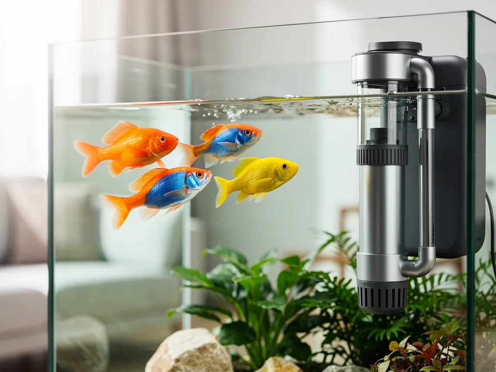 Moderne Aquarium Technik richtig einsetzen für gesundes Wasser und glückliche Fische Illustration zum Thema Aquarium Technik