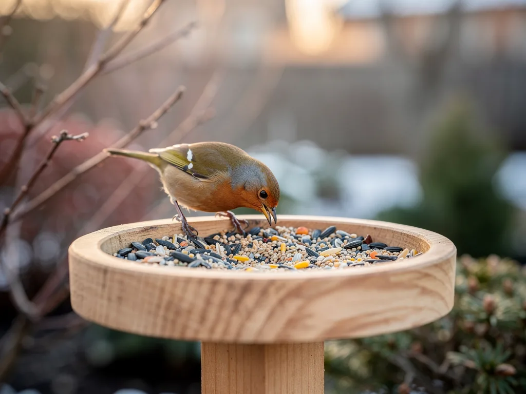 Wie einheimische Gartenvögel richtig ernährt werden und was sie brauchen Einheimische Gartenvögel an einem naturnah gestalteten Futterplatz im Winter