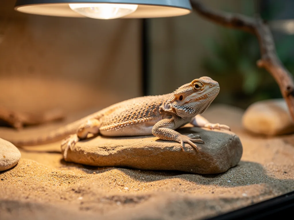 Ernährungsbedingte Erkrankungen bei Reptilien: Überblick Erkrankte Echse im Terrarium symbolisiert Ernährungskrankheiten bei Reptilien Überblick