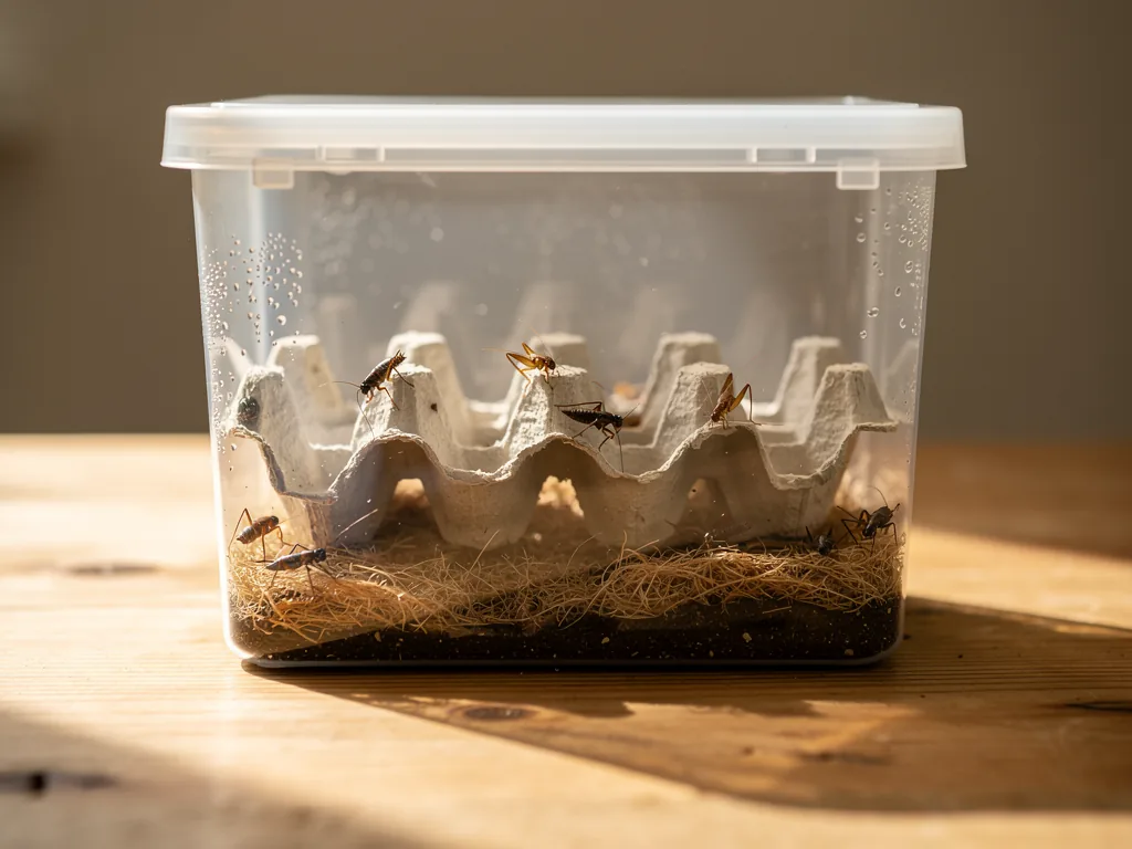 Speichermedien für Futterinsekten Belüftete Box mit Futterinsekten zur optimalen Lagerung und Frischeerhaltung
