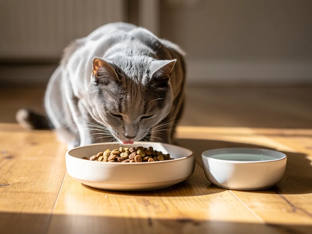 Futter und Wassernapf für Katzen Moderner Futternapf Katze aus Keramik mit flacher Form und passendem Wassernapf