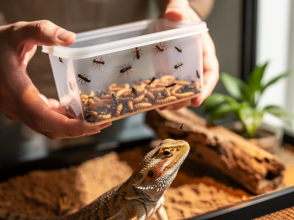Futtertiere für Reptilien: Bedeutung und Aufzucht Lebende Heimchen und Mehlwürmer als Futtertiere für gesunde Reptilienernährung