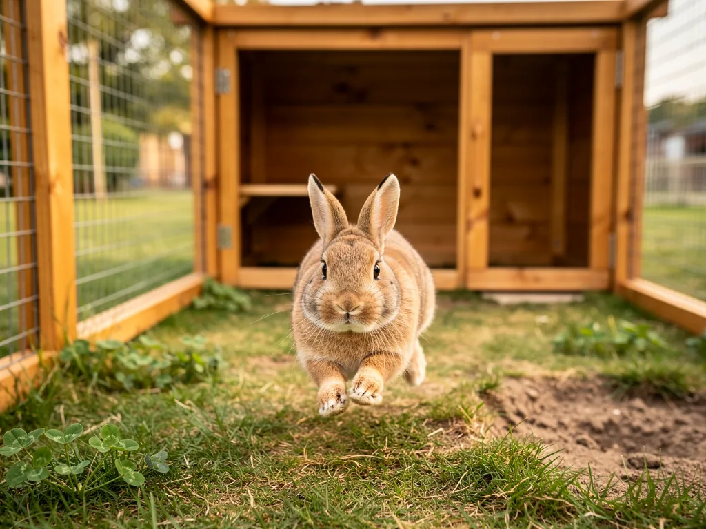 Kaninchen außerhalb halten Kaninchen im gesicherten Außenstall mit großem Auslauf und Witterungsschutz