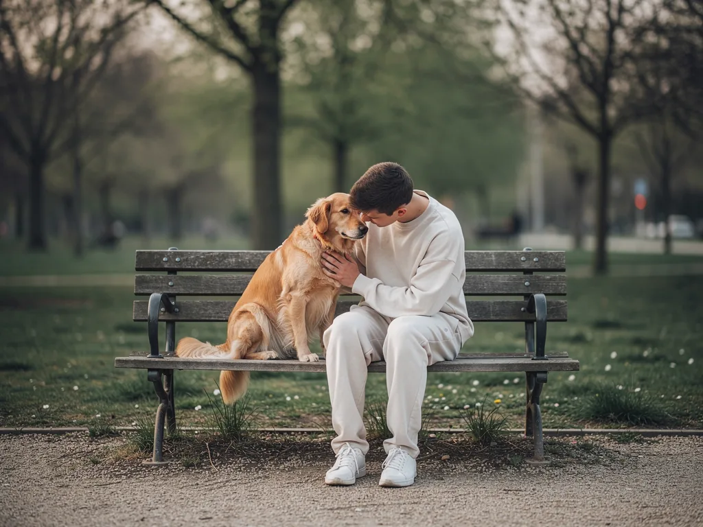 Hund anschaffen bei Depressionen wie die tierische Unterstützung helfen kann Frau geht mit Hund spazieren als Unterstützung bei Depressionen im Alltag
