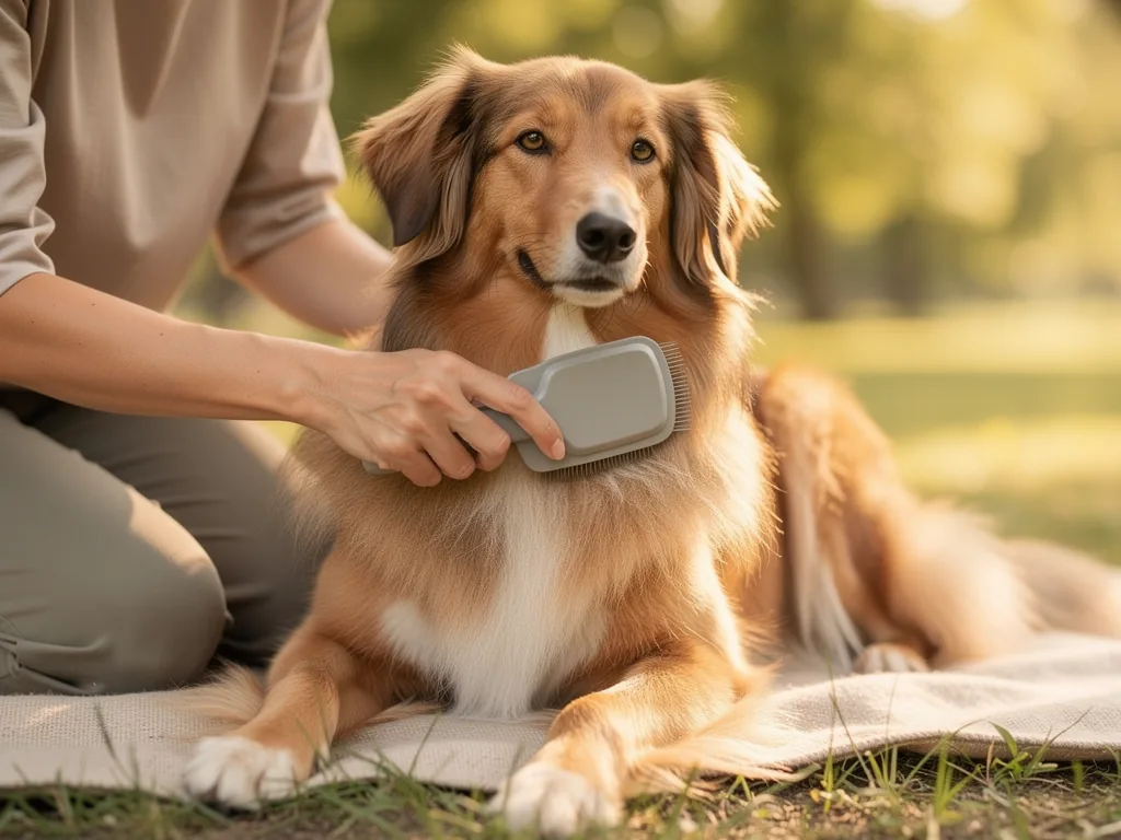 Effektive Fellpflege beim Hund: Bürsten, Baden, Trimmen Hund beim Bürsten und Trimmen für gesunde und gepflegte Fellpflege