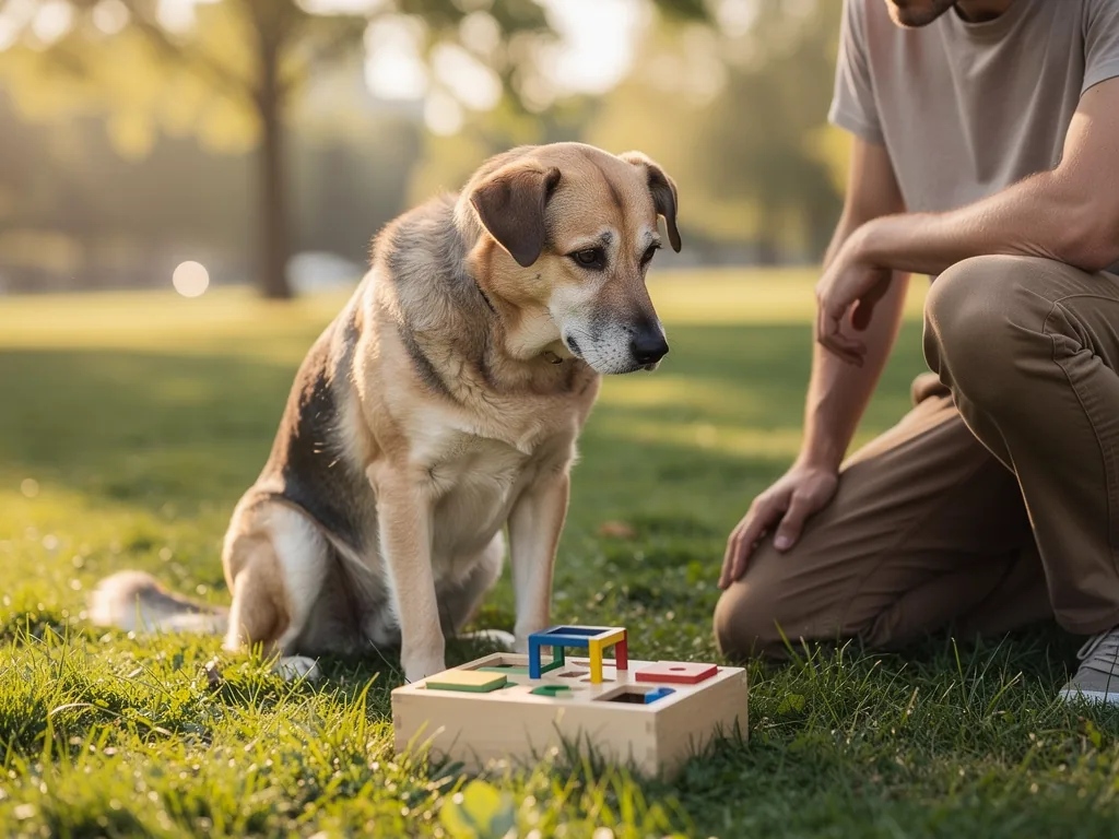 Kognitive Fähigkeiten von Hunden: Was sie wissen Hund fokussiert aufmerksam auf Mensch als Zeichen kognitiver Fähigkeiten
