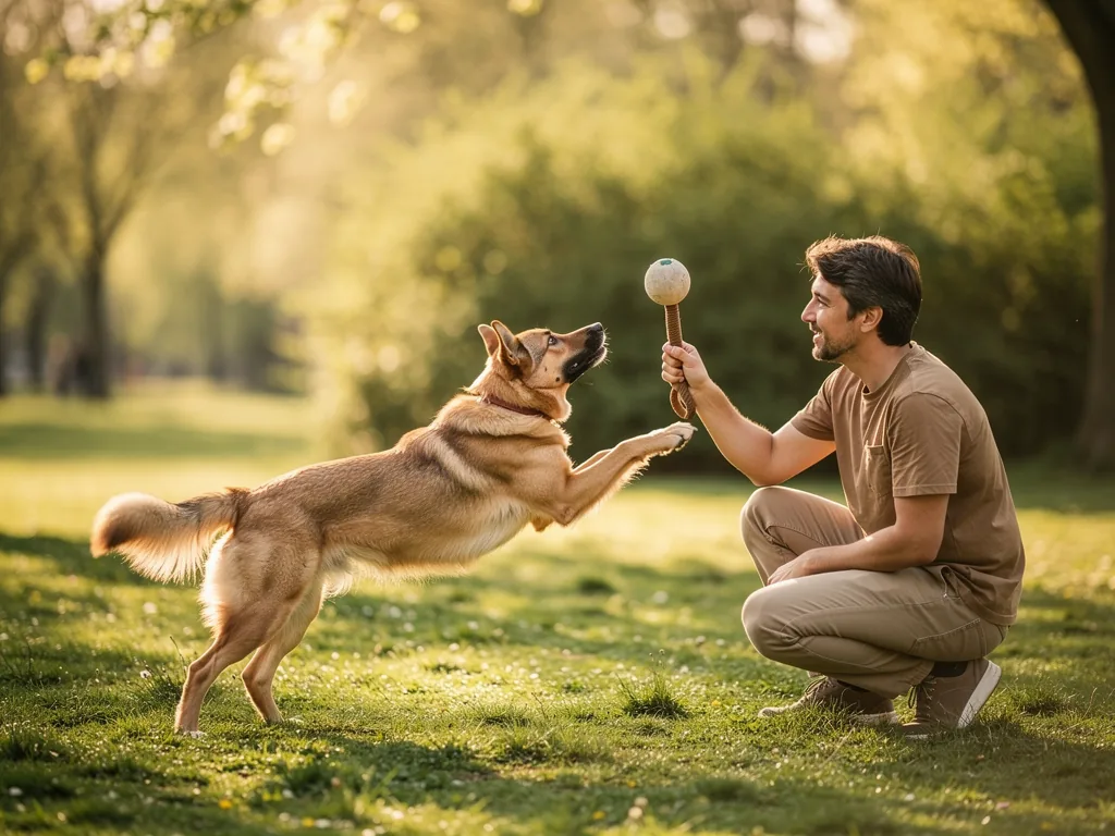 Motivation in der Hundeerziehung: Antrieb verstehen Hundeführer motiviert seinen Hund beim Training für nachhaltigen Lernerfolg
