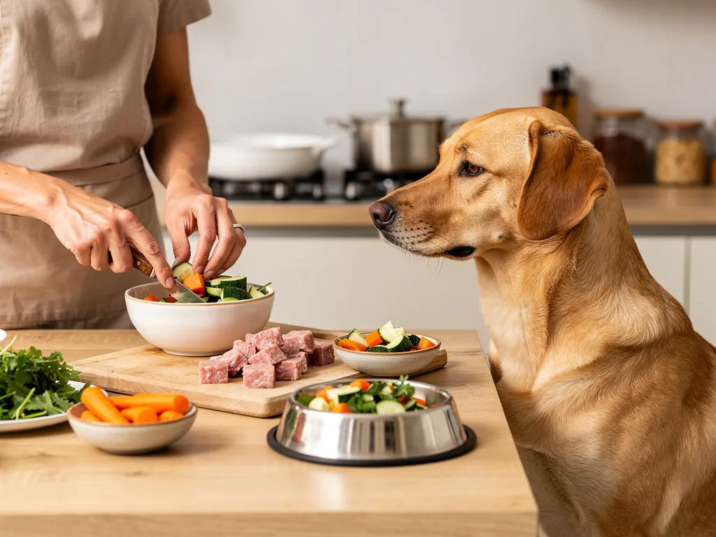 Selber kochen für Hunde: Grundlagen und gesunde Rezepte Frisches selbstgekochtes Hundefutter mit gesunden Zutaten für ausgewogene Ernährung