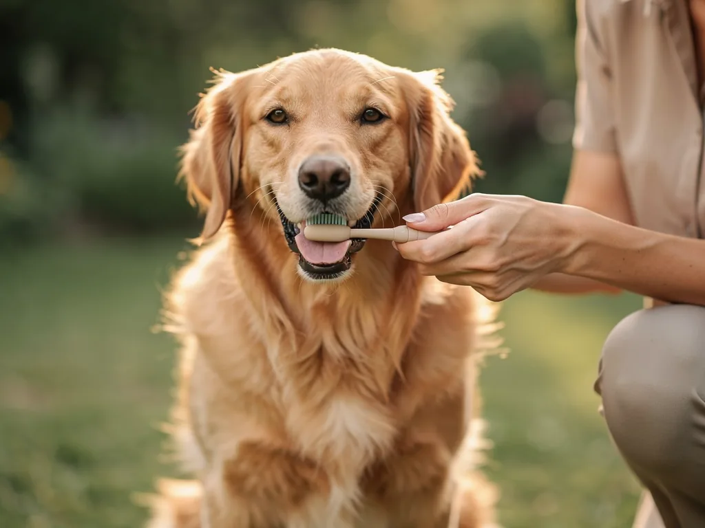 Gesund und strahlend: So gelingt die optimale Hunde Zahnpflege im Alltag Hund zeigt gesunde Zähne während sanfter Zahnpflege im Alltag für strahlendes Lächeln
