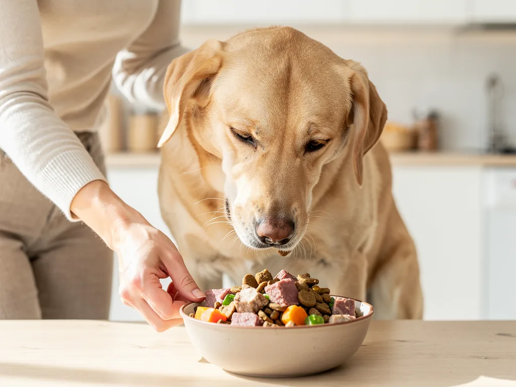 So finden Sie das passende Hundefutter sensibel für sensible Verdauung Nahaufnahme eines Hundes, der verträgliches, sensibles Hundefutter mit Ruhe frisst