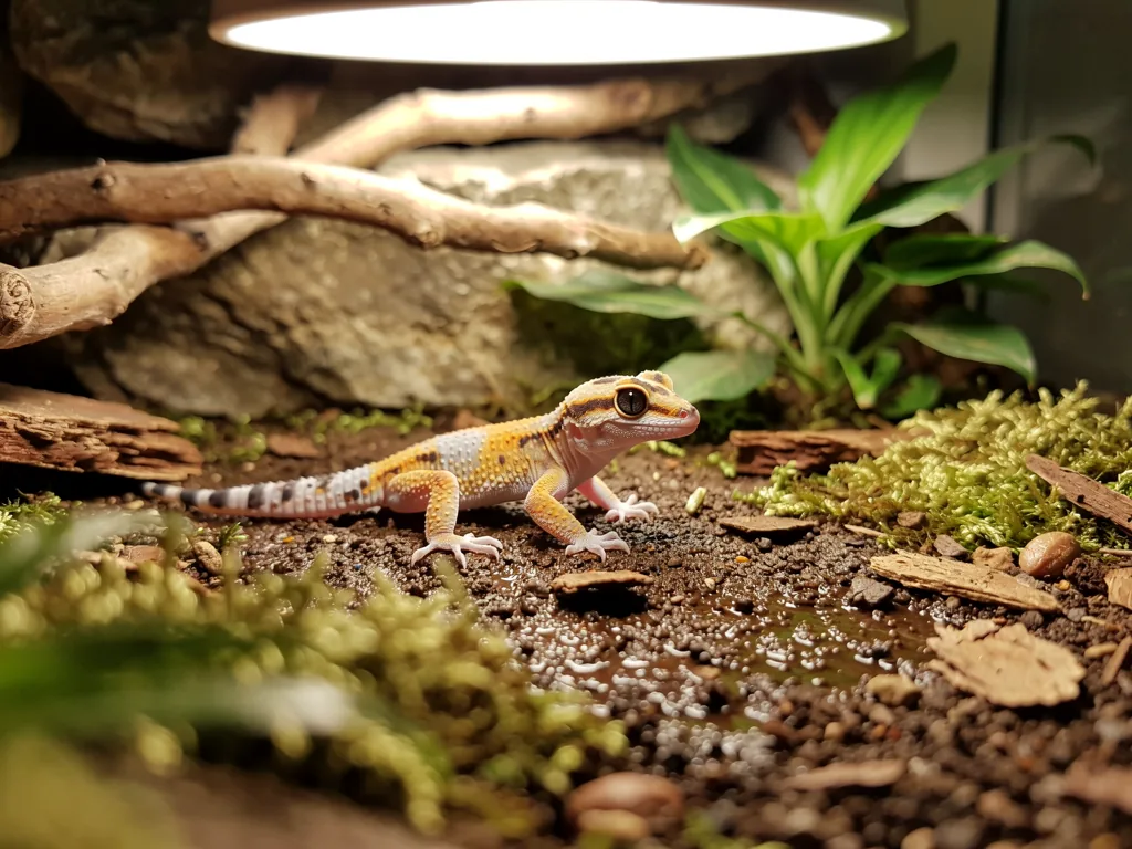 Umgang mit Jungtieren: Besondere Pflege Junges Reptil im optimal eingerichteten Terrarium mit angepasster Pflege