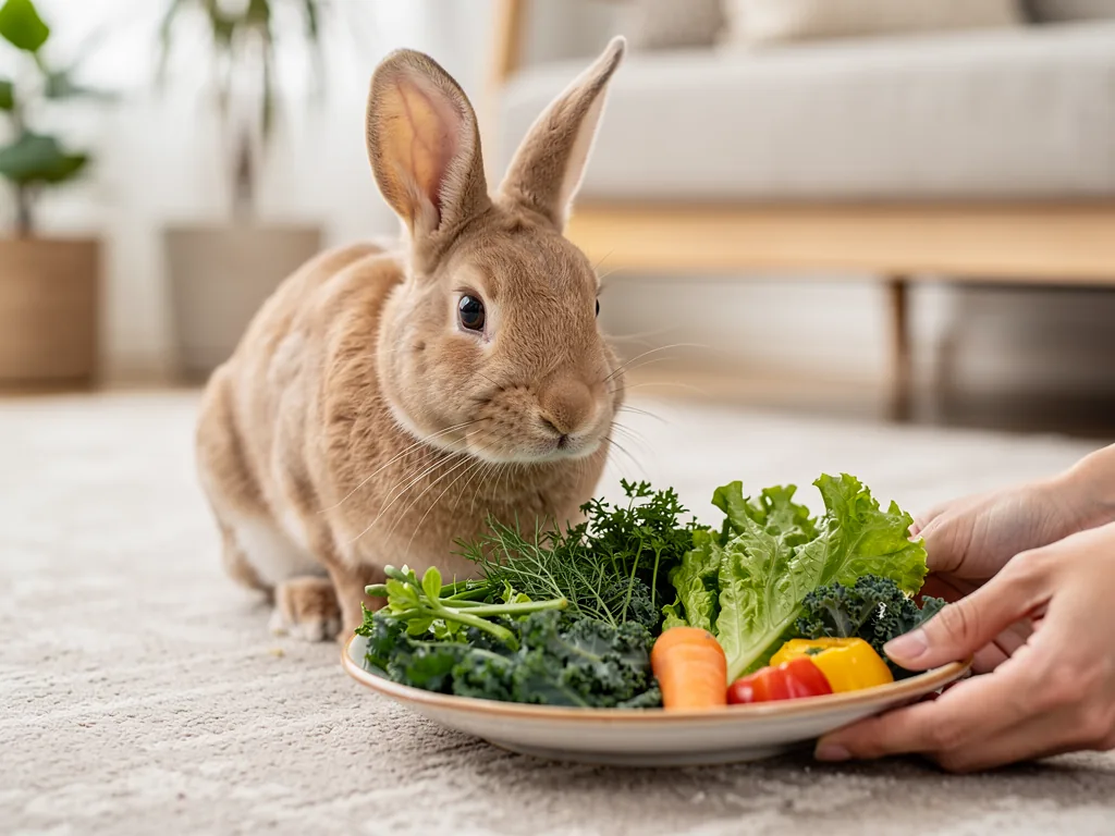 Ernährungsplan Kaninchen: Individuelle Gestaltung Kaninchen frisst frisches Grünfutter und Heu zur individuellen Ernährungsplanung