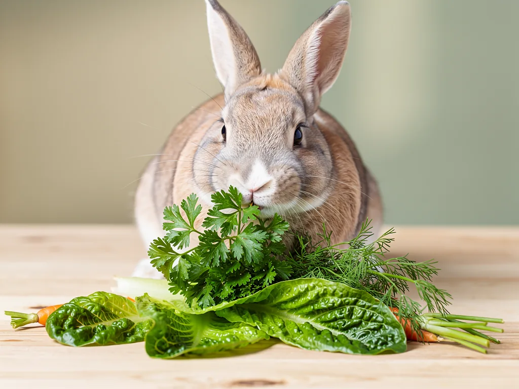 Frischfutter für Kaninchen: Was ist gesund und sicher? Frischfutter für Kaninchen mit geeignetem Blattgemüse Kräutern und Obst als Snack