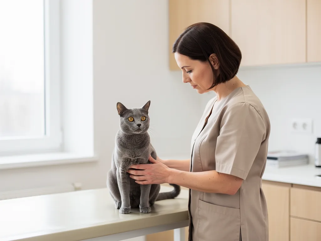 Katzenkastration Zeitpunkt Bedeutung Junge Katze beim Tierarzt vor der Kastration im optimalen Zeitpunkt