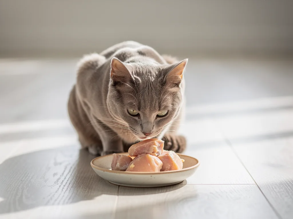 Ernährung bei Erbrechen: Schonkost für sensible Mägen Katze mit Schonkostfutter zur Unterstützung bei Erbrechen und sensiblen Mägen