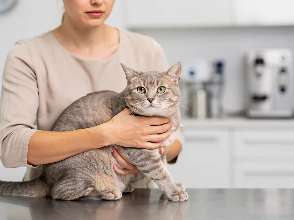 Tierkrankenversicherung für Katzen: Welche Leistungen umfassen? Glückliche Katze beim Tierarzt Termindruck bei Gesundheit und Versicherungsschutz