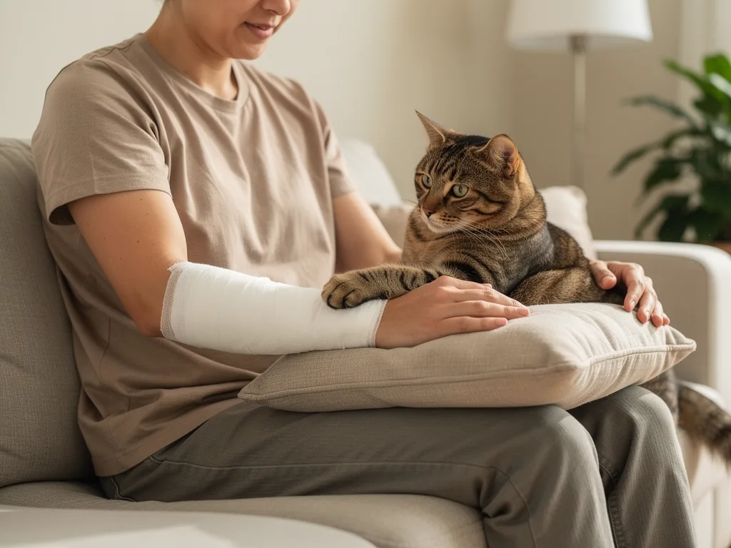 Medizinische Wirkung von Katzen bei Knochenheilung Katze schnurrt zur Unterstützung der Knochenheilung durch aktive Osteoblasten