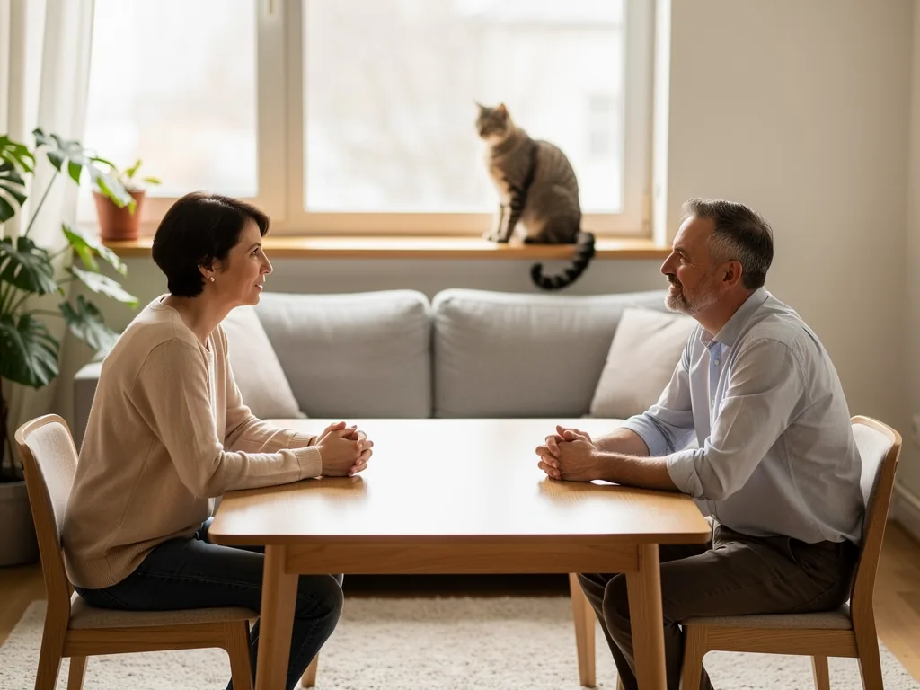 Katze mietwohnung: rechtliche Aspekte Katze in der Mietwohnung entspannt auf dem Sofa liegend Wohnrecht und Haltung
