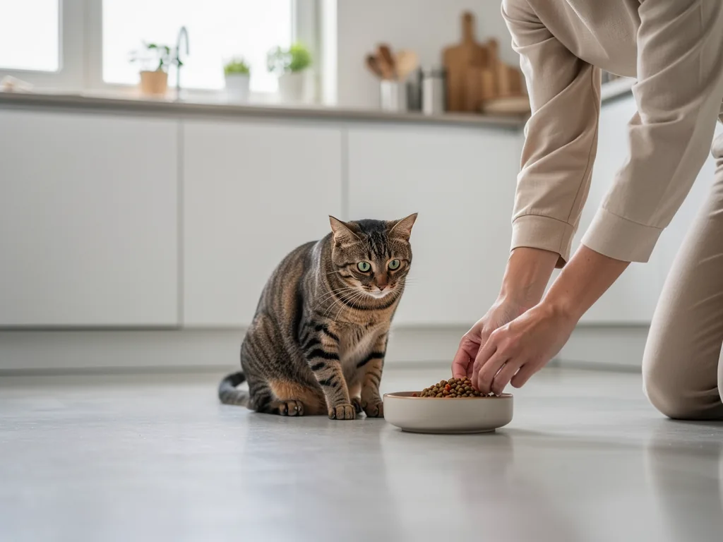 Lernfähigkeit von Katzen: Welche Fähigkeiten sie besitzen Katze beobachtet aufmerksam und zeigt Lernfähigkeit durch Nachahmung und Reaktion