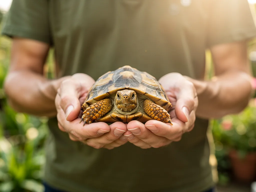 Anschaffung einer Landschildkröte: Was zu beachten ist Landschildkröte in artgerechtem Außengehege für eine verantwortungsvolle Anschaffung