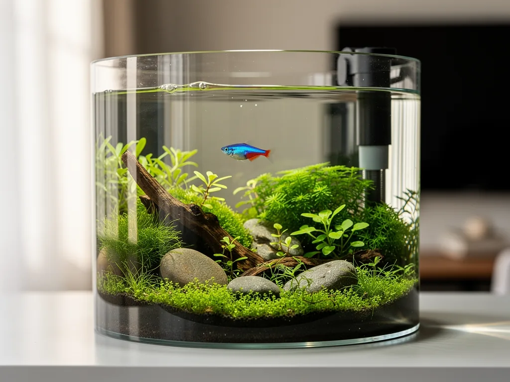Nano Aquarium einrichten leicht gemacht – Tipps für ein gesundes kleines Becken Kleines Nano Aquarium mit Pflanzen und moderner Technik für gesundes Becken