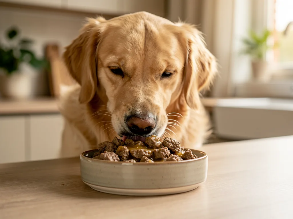 Nassfutter Hunde richtig verstehen und sinnvoll füttern Hundefutter mit hohem Wasseranteil als gesunde Nassfutterwahl für Hunde