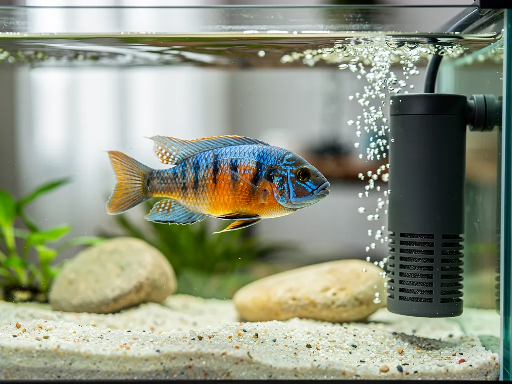 Nitrit und Nitrat im Aquarium Nahaufnahme eines Aquariums mit Messgerät zur Kontrolle von Nitrit und Nitrat im Wasser