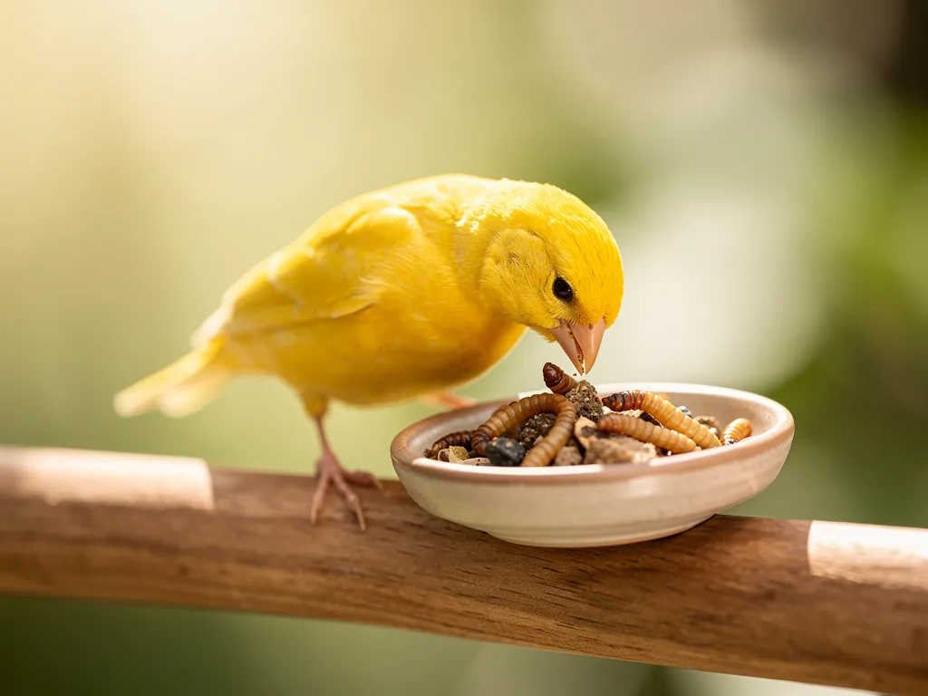 Protein für Vögel optimal dosieren und die Ernährung verbessern Vogel frisst proteinreiche Samen als optimale Ernährung zur Gesundheitsförderung