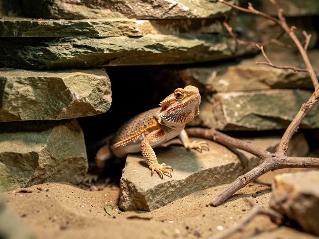 Angstverhalten bei Reptilien: Ursachen und Zeichen Angstverhalten bei Bartagame im Terrarium durch unruhige Umgebung erkennen