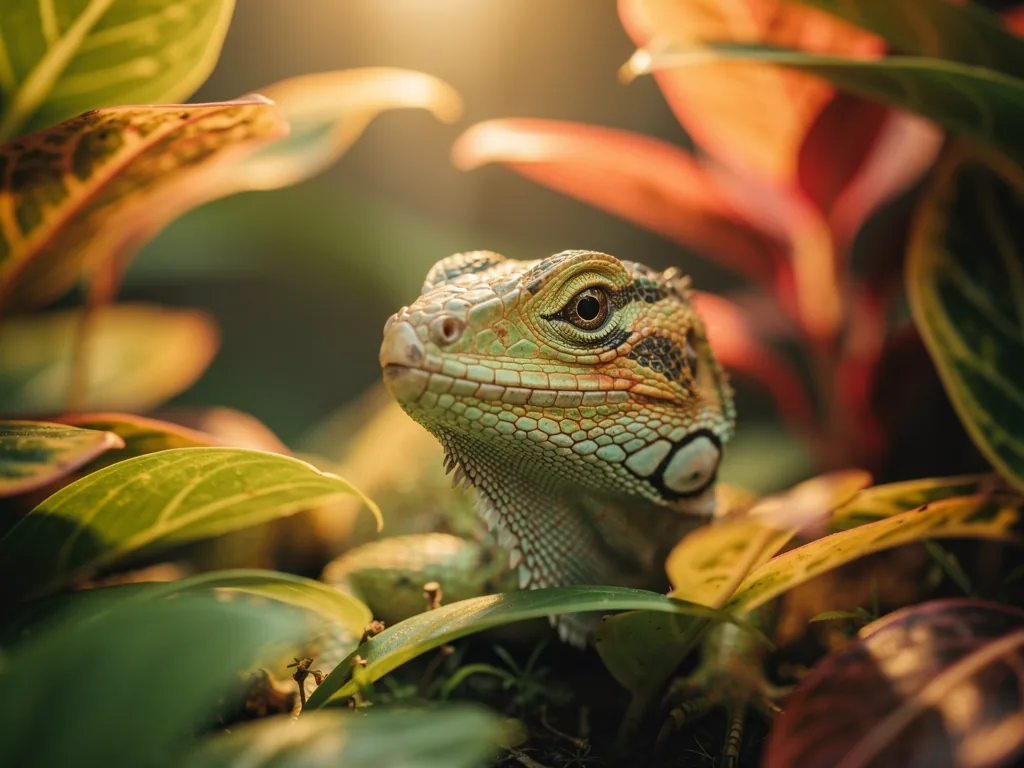 Wie Reptilien ihre Umgebung wahrnehmen Nahaufnahme von Reptilienauge und Grubenorgan zur Wahrnehmung der Umgebung