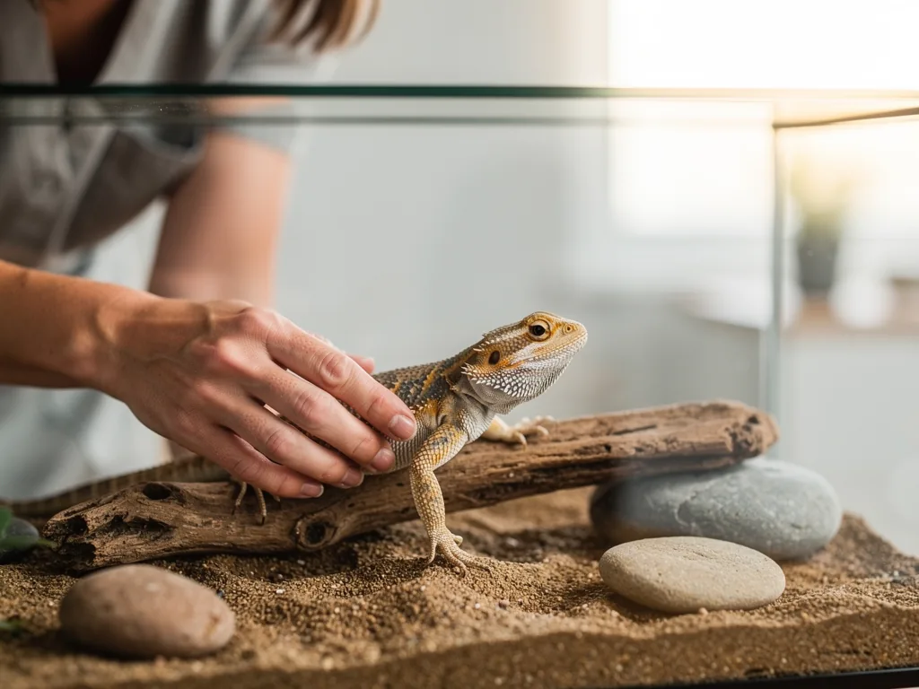 Reptilienkrankheiten: Frühzeitige Anzeichen erkennen Nahaufnahme einer Bartagame zur Erkennung erster Anzeichen von Reptilienkrankheiten