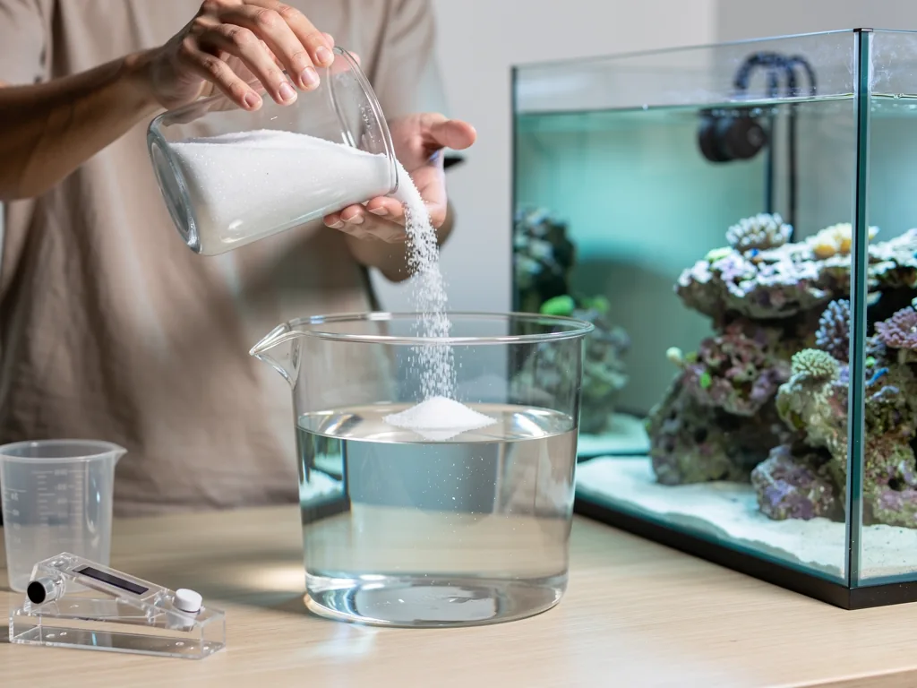 Salzwasser für Aquarien herstellen: Eine detaillierte Anleitung Salzwasser im Aquarium richtig anmischen mit optimaler Salzkonzentration und Messgerät