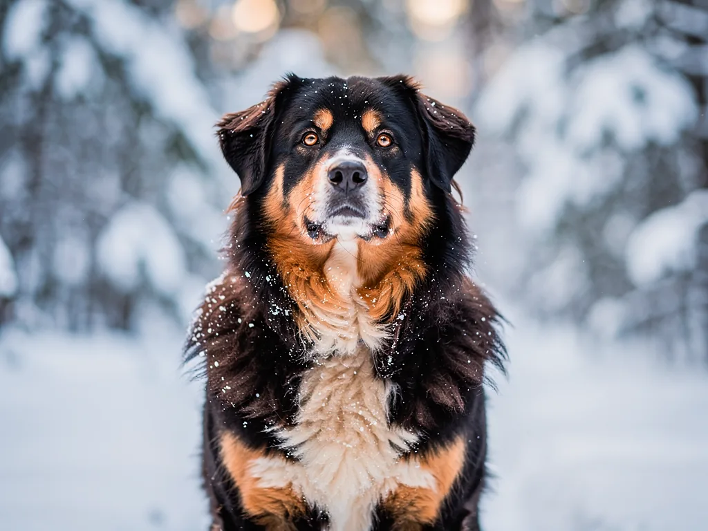 So bleibt das Hundfell auch bei Kälte stark und gesund geschützt Illustration zum Thema Schutz Hundfell