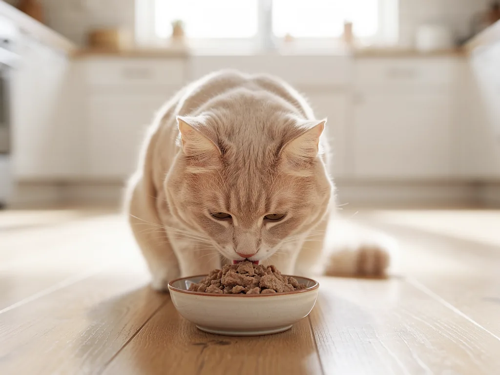 Taurin Katze optimal versorgen für Gesundheit und Wohlbefinden Gesunde Katze erhält Taurinreiche Nahrung für Wohlbefinden und optimale Versorgung