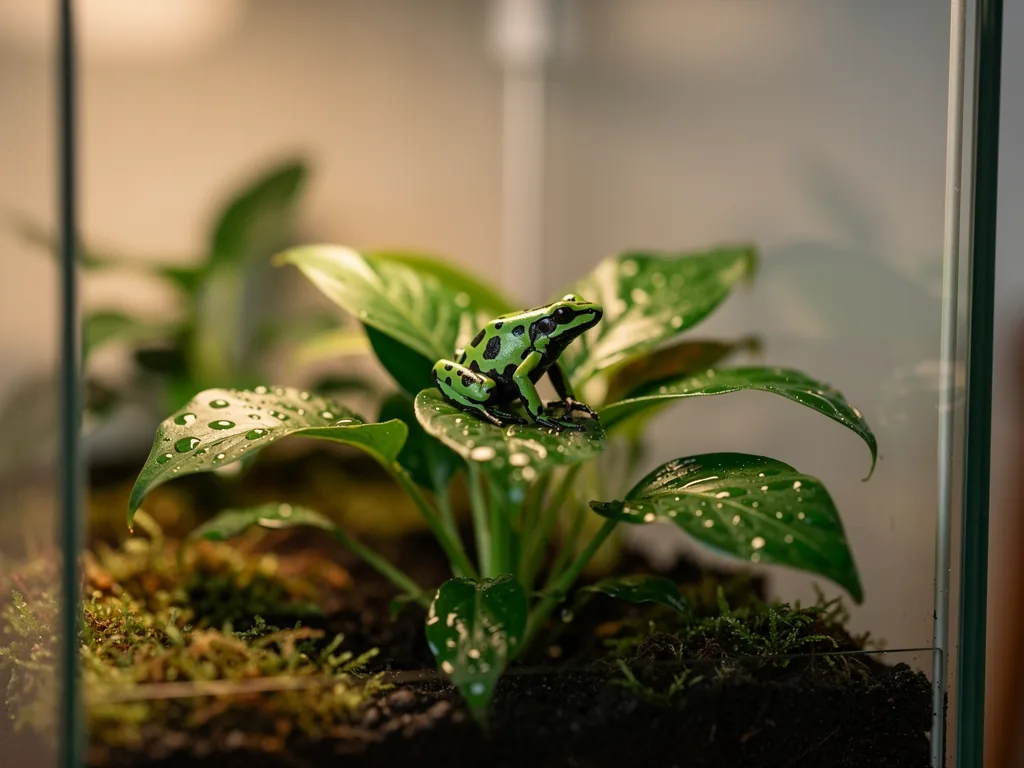 Die Bedeutung der Terraristik Terrarium mit echtem Reptil als Beispiel für artgerechte Haltung und Klima