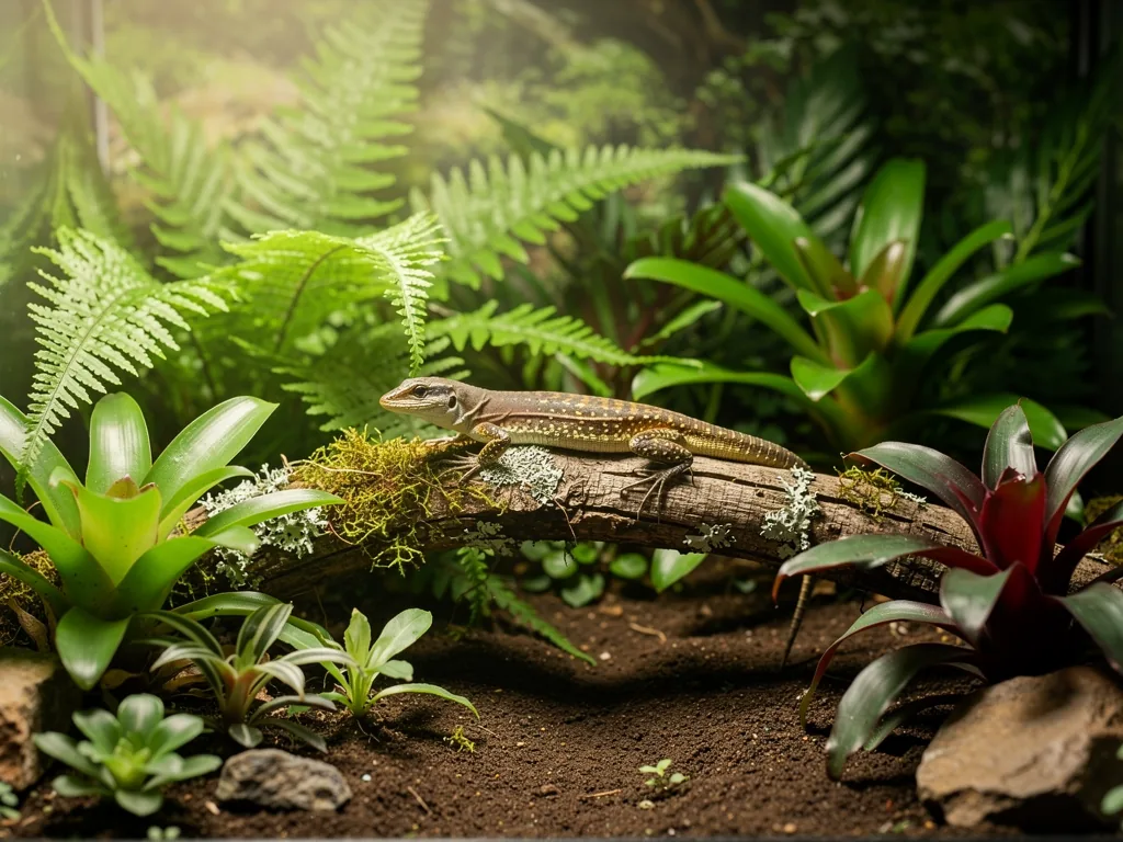 Terrarienpflanzen Auswahl: Grüne Gestaltung für Reptilien Vielfältige Terrarienpflanzen wie Farne und Bromelien für Reptilien Haltung
