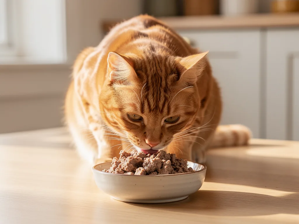 Wie du die Verdauung deiner Katze sanft unterstützt und förderst Katze frisst leicht verdauliches Futter zur sanften Unterstützung der Verdauung