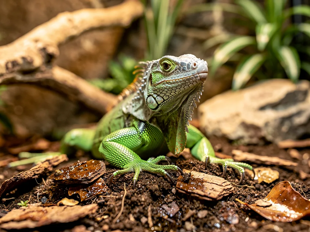 Verdauungssubstrate im Terrarium wählen Reptilien im Terrarium mit geeignetem Verdauungssubstrat für gesunde Verdauung