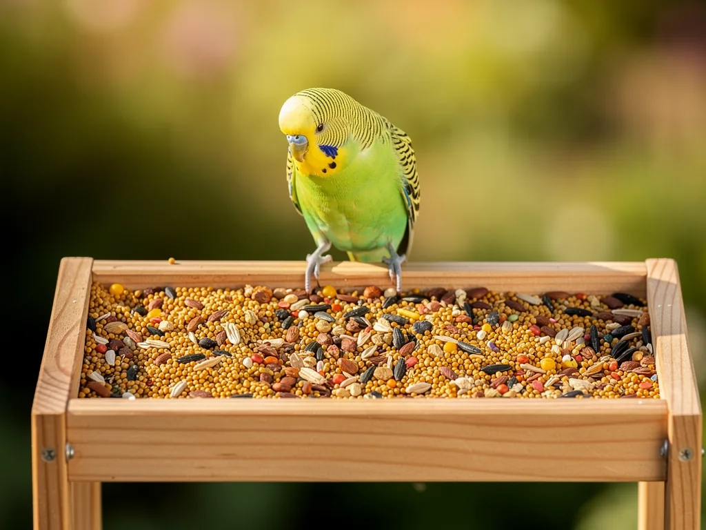 Ziervögel Futter kaufen leicht gemacht mit Tipps zu Qualität und Bezugsquellen Bunte Ziervögel fressen hochwertiges Futter aus verschiedenen Körnern und Saaten